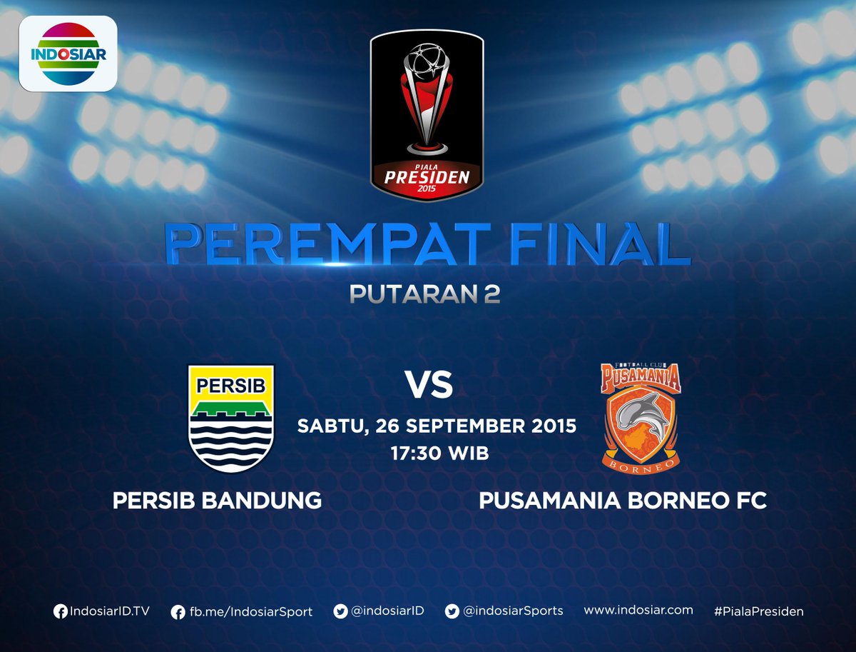 Saksikan #PialaPresiden Persib vs Pusamania Borneo sekarang! ikuti update pertandingan di <a href="/IndosiarSports/">IndosiarSports</a>