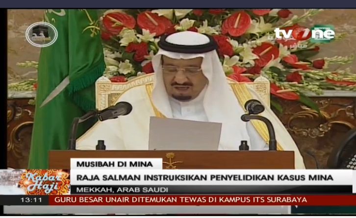 tvOneNews's tweet photo. Musibah Di Mina , Raja Salman Instruksikan Penyelidikan Kasus Mina #KabarHaji_tvOne http://t.co/z5SZ1yL56Z http://t.co/3UNjbzqeyS