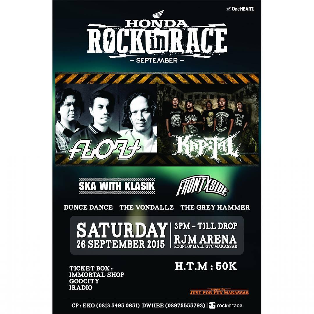 Update gigs!! Besok kita live di "Honda Rock in Race" | Sabtu, 26 September pukul 5 Sore | HTM 50K | merapat ki soob~