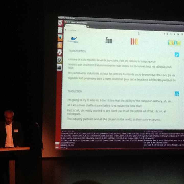 Discours transcrits ET traduits (anglais) en direct : #TRIUM <a href="/Universite_Mans/">Roxanne</a> avec <a href="/voxolab/">Voxolab</a>/@vjousse lancé ! #Sarthe