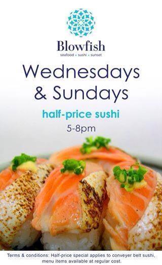 Half price sushi at <a href="/BlowfishCTN/">Blowfish Restaurant</a>. food-blog.co.za/half-price-sus…