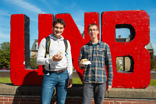 UNBFredericton's tweet photo. UNB-wide Red 'n Black Street Party today at 12 on the SUB Quad! #UNBHomecoming #ProudlyUNB http://t.co/awYciGIhJ2