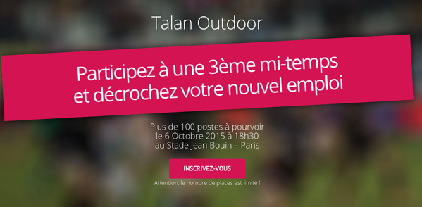 TalanRH's tweet photo. #Ingénieurs 100 Postes à pourvoir! RDV le 06/10 pour rencontrer le @SFParisRugby
> http://t.co/9wcqo1zL5m
#RWC2015 http://t.co/YReaODUlyA