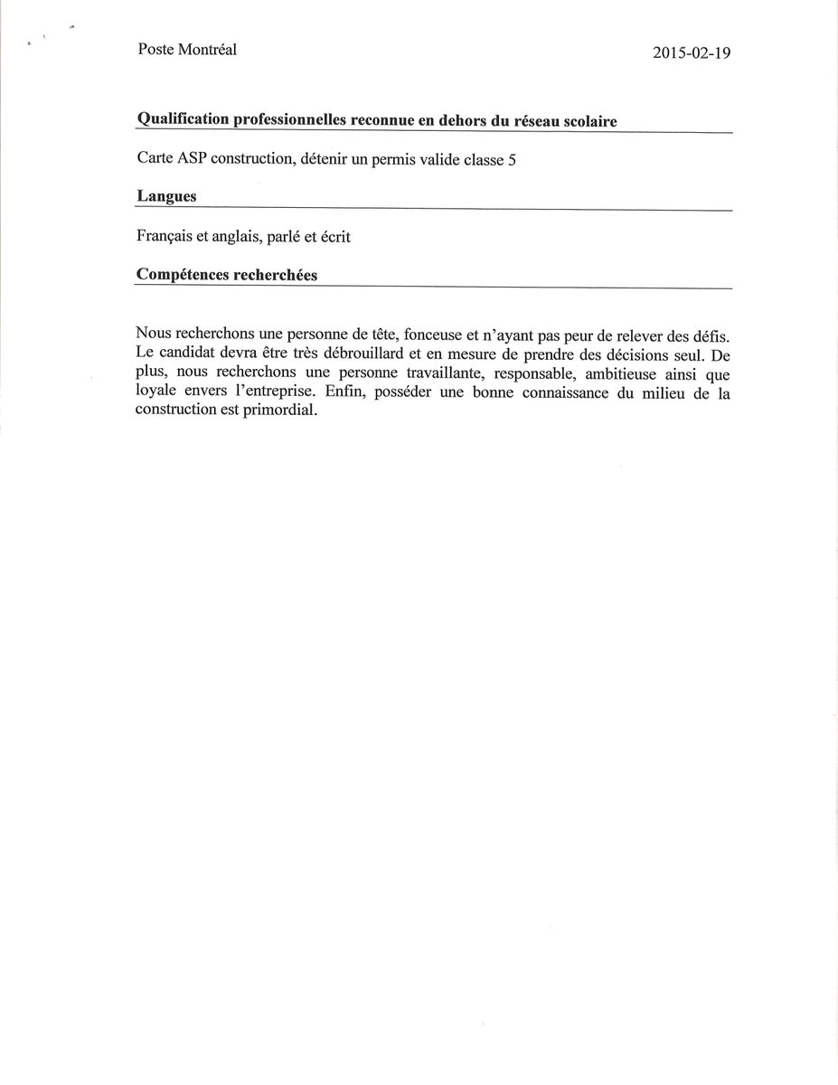 Groupe_IEQ's tweet image. Offre d&apos;emploi : Adjoint à la gestion de projet Div. Montréal
Veuillez envoyer votre c.v. par courriel au sse@ieq.ca