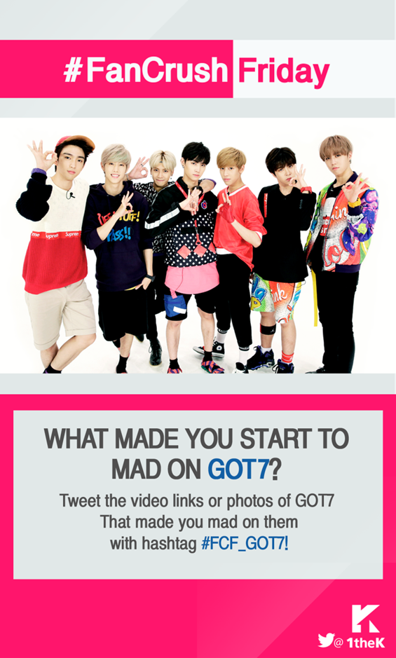 1theK's tweet photo. #FanCrushFriday: Follow @1theK, Tweet the video links or photos of #GOT7 that made you mad on them w/#FCF_GOT7!! #갓세븐 http://t.co/HcvljoLfvM