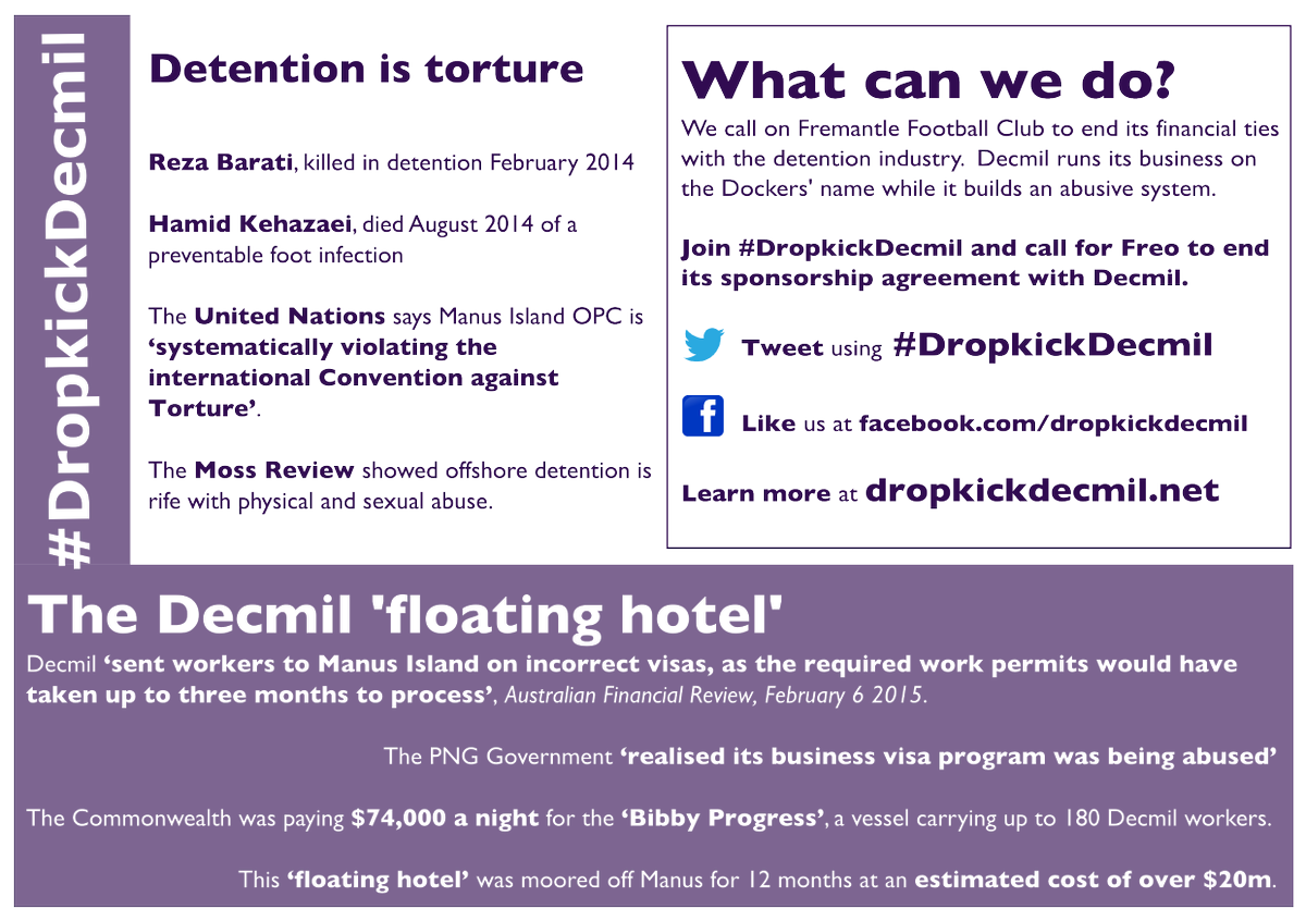 DropkickDecmil's tweet photo. #DropkickDecmil http://t.co/mi6V9rsf2I #AFLFreoHawks #AFLFinals Some facts about Decmil and detention for Freo fans! http://t.co/7MlfK3UvR2