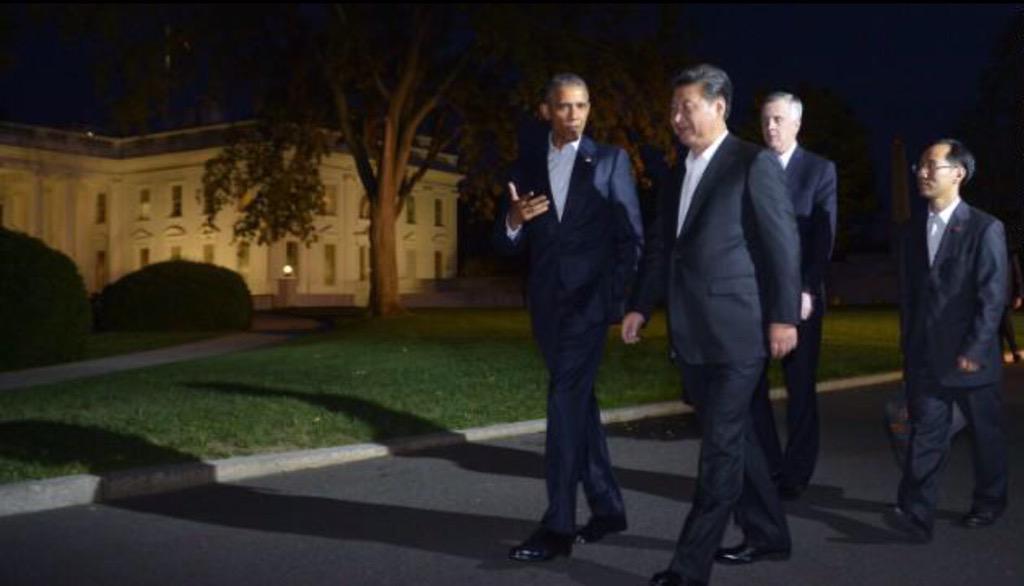 Встреча Барака Обамы и Си Цзинпиня во время госвизита главы Китая в США прошла ночью, без галстуков