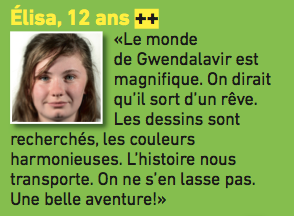 JDMOfficiel's tweet photo. #VendrediLecture Yann et Elisa ont fait une critique 4 étoiles de La quête d'Ewilan @GlenatBD #GPL2015 http://t.co/uQneXGar4R