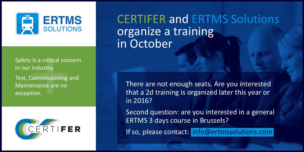 ertmssolutions's tweet photo. Cenelec training EN50128:2011 + ERTMS Training [call for interest] #ERTMSSolutions #Certifer https://t.co/hcfnoFTUEk http://t.co/5cxaZfHL74