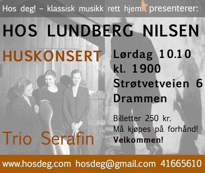 Hos_Deg's tweet photo. Nå er høstens huskonserter snart i gang. Først ut Trio Serafin i Drammen 10.10! #drammen #huskonsert #hosdeg http://t.co/RsVuOws0NZ