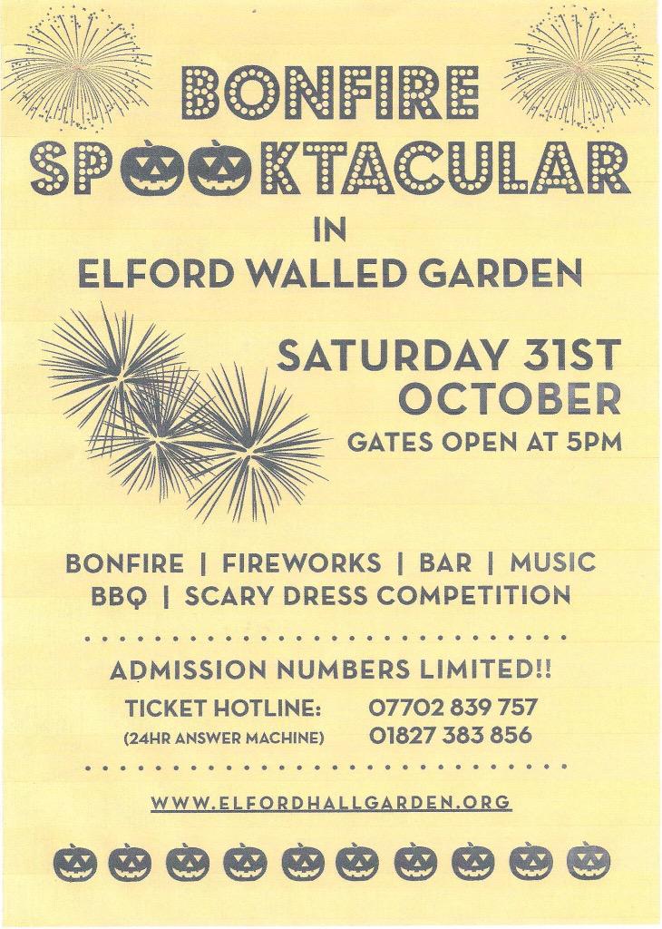 Details on this years bonfire night @ the gardens. 31st October, get your tickets early to avoid disappointment.