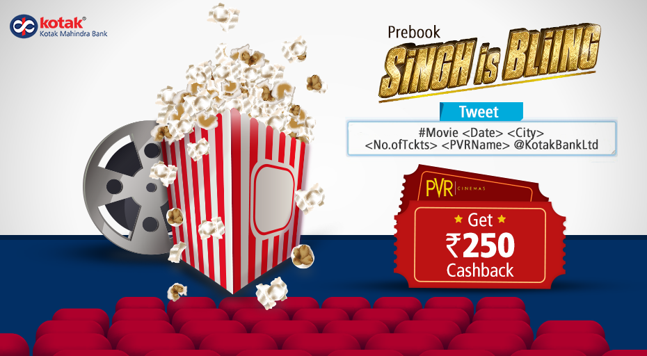 KotakBankLtd's tweet photo. Tweet to prebook your movie tickets &amp; get Rs 250 cashback. T&amp;C apply. http://t.co/N5Cfc7P4jp  #HashtagBanking http://t.co/hFlugvv6C8
