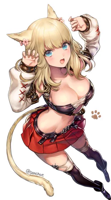 FF14で友人の使っているミコッテちゃんを描かせてもらいました～! 