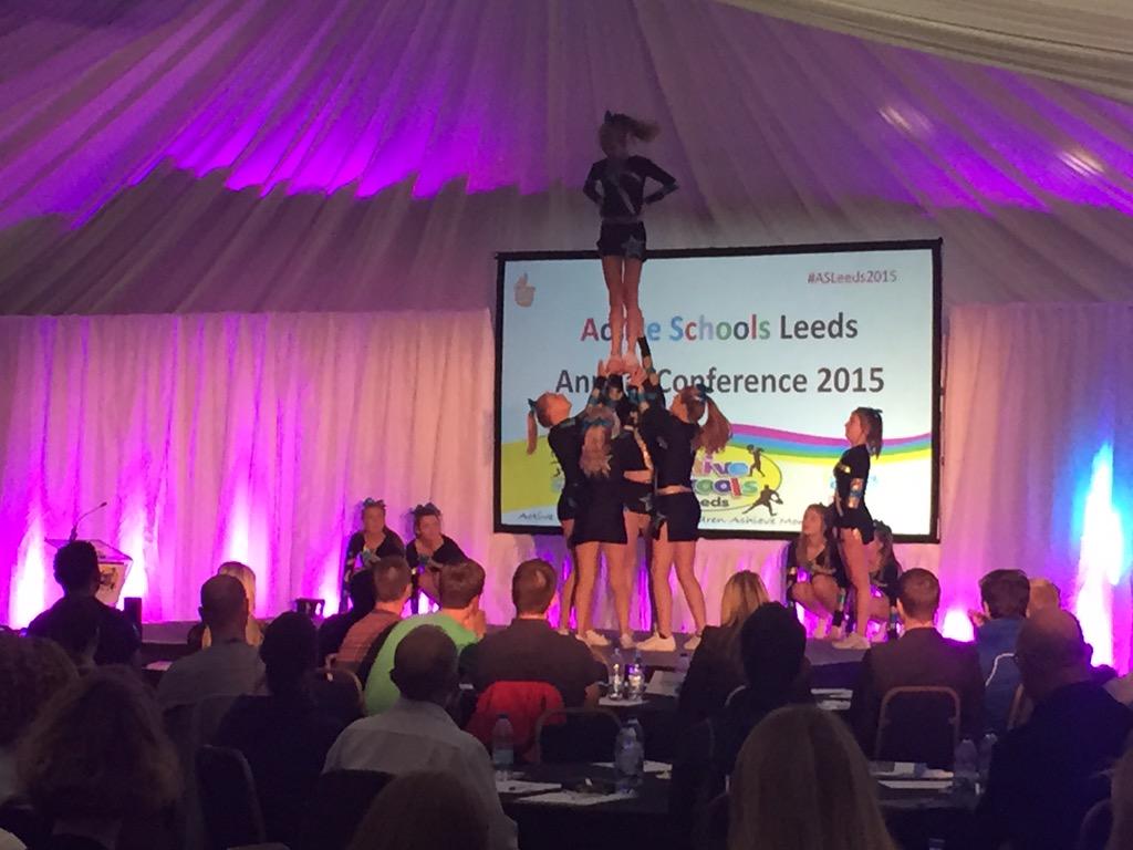 CrawshawPE's tweet photo. Congratulations to Leeds West Academy @LeedsWestWay for their excellent cheerleading display #ASLeeds2015 http://t.co/I06gmgq2IT
