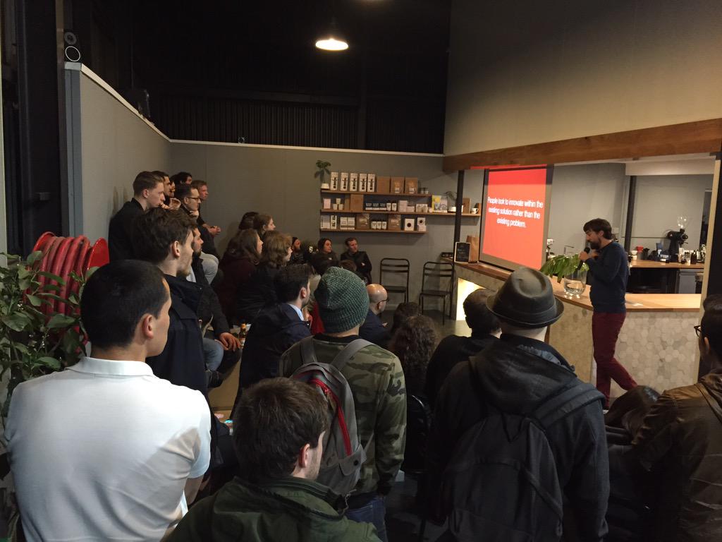 pabloandrustys's tweet photo. "Be the client" talking innovation and empathy w/ @dublinbarista http://t.co/SoawK6e0Vn