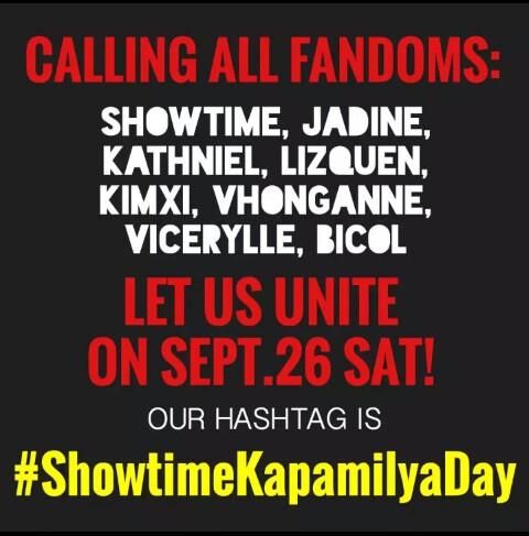 PastillasGirlGV's tweet photo. The hashtag drops at exactly 12AM Sept.26, Sat! 
#ShowtimeKapamilyaDay 
Retweet to spread.
#MyPastillasLove http://t.co/m6phFxnw6z
