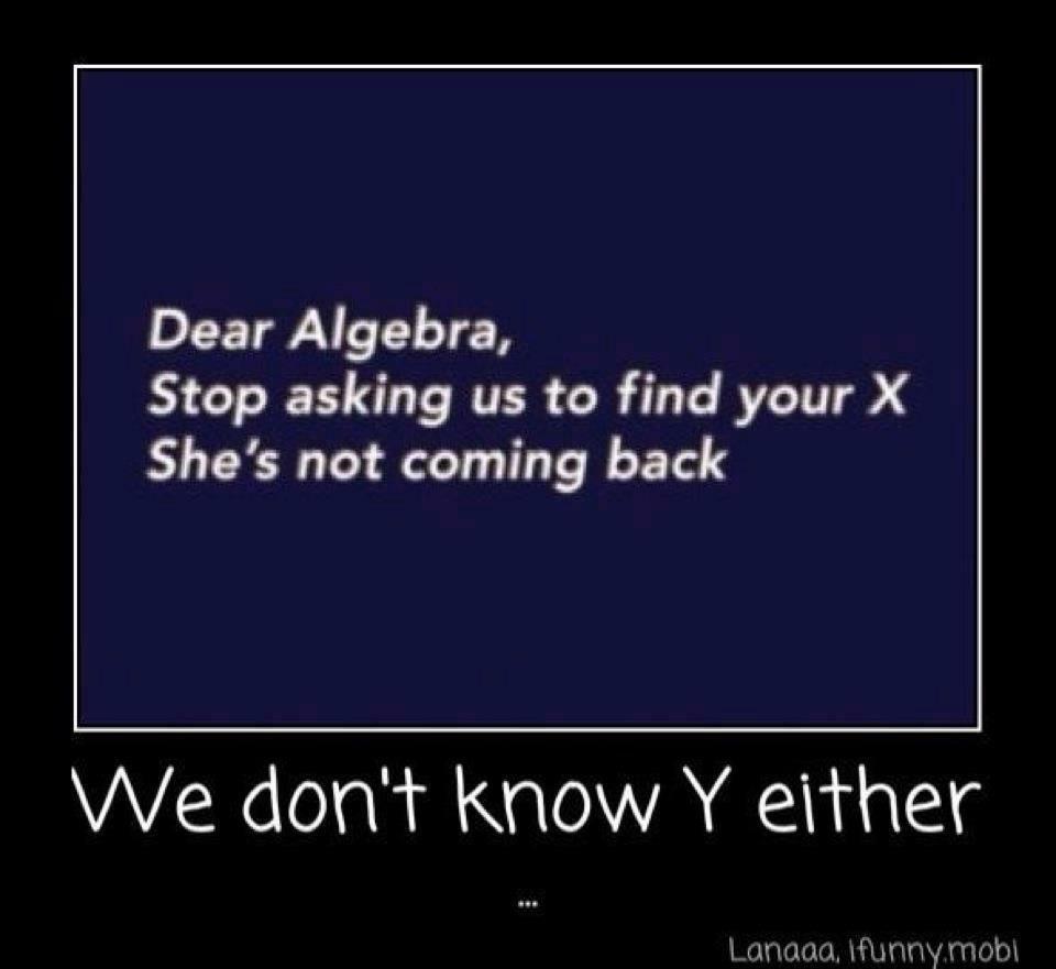 ugafrank's tweet image. A little #mathchat humor #edchat #algebra