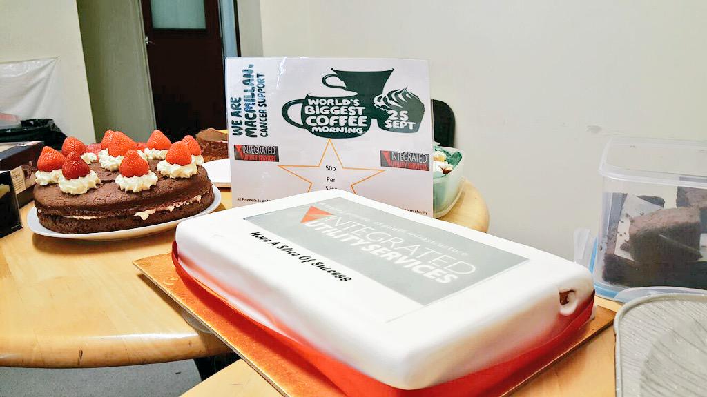 IUS_UK's tweet photo. Our #IUSUtility cake is going down a treat in our Middlesbrough office. @Northpowergrid @macmillancoffee http://t.co/H06PZeZ5PB