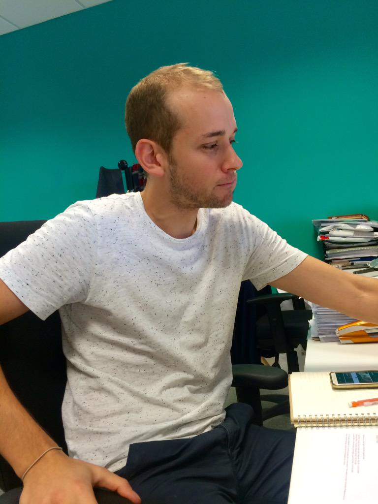 Brightgrads's tweet photo. Brightgrad Adam has had a bit too much cake this morning... He seems to be struggling. http://t.co/I3mAboeteJ