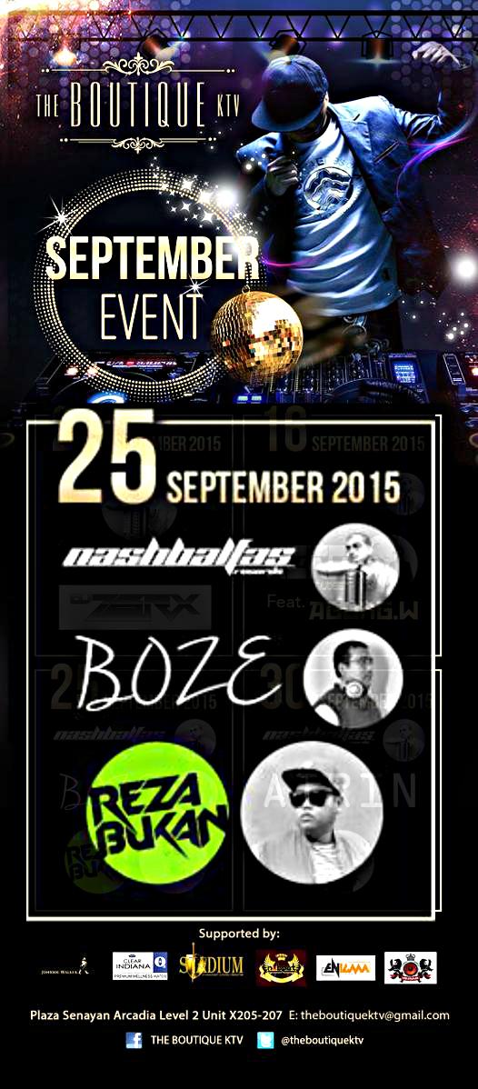 Tonite!!  DJs <a href="/rezabukanasli/">Reza Bukan</a> @nashbalfas &amp; Boze @TheBoutiqueKTV 10pm | Info: +622157901283 | bit.ly/1MN2zAb