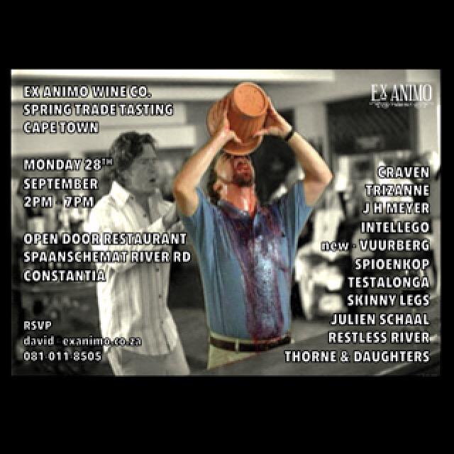 Me: "so how many new wines are you showing at @ExAnimoZA trade day Monday?"

@madefromgrapes : "probably eleven"