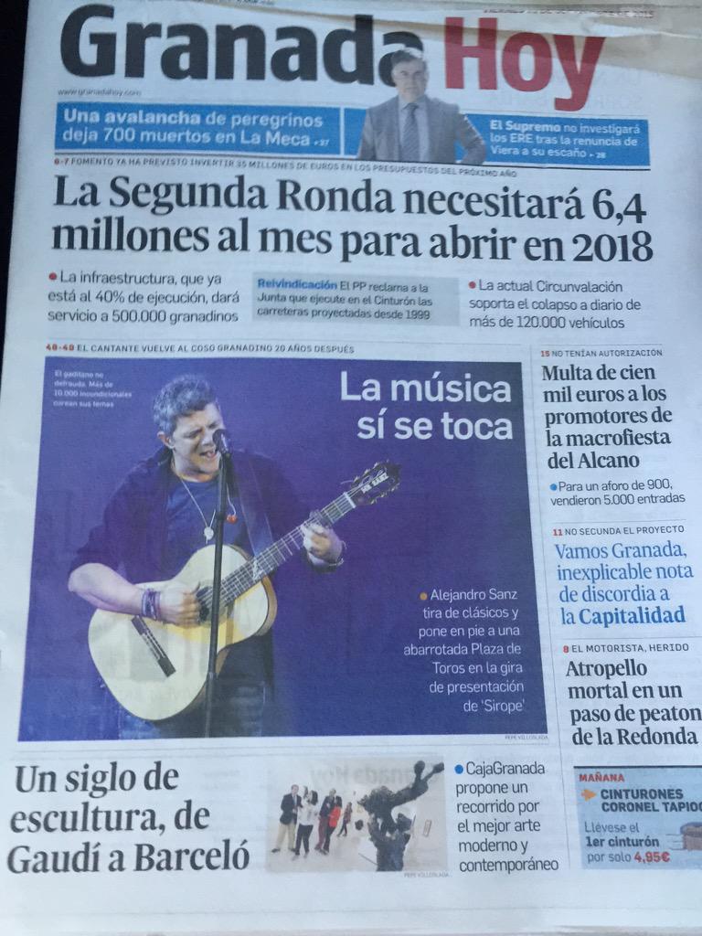 AlejandroSanz's tweet photo. Gracias @ideal_granada y @granadahoy. #GiraSirope http://t.co/gxxJpi8tjm