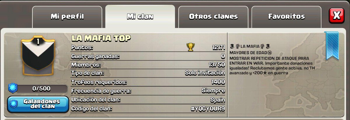 lamafiatop's tweet photo. INAUGURAMOS CLAN! Quien nos da rt? Gracias! @LEYENDASAE @BigLuis_Coc @Reykob20 @Clanes_DesCoC @ARTIFICIEROS http://t.co/Kw5QM4cjik