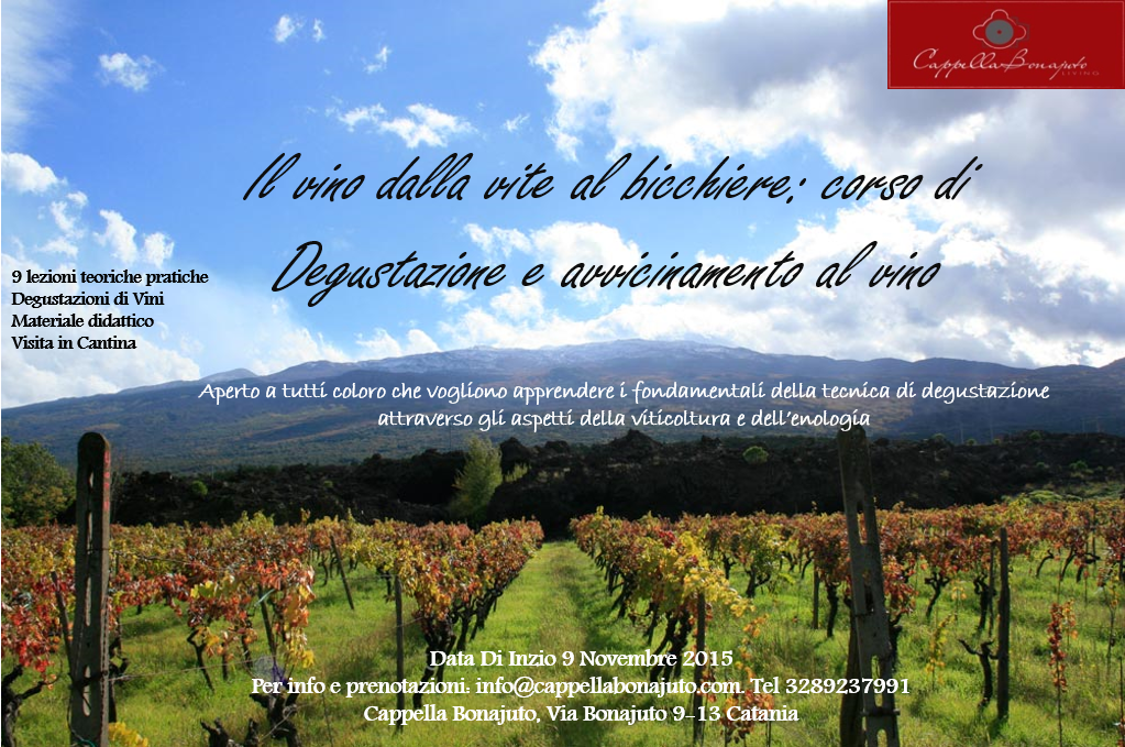 CappellaBonajut's tweet photo. Corso di avvicinamento al vino 2015/2016
info:info@cappellabonajuto.com/ 3289237991-3921040956 http://t.co/ma3Dj5UQdm