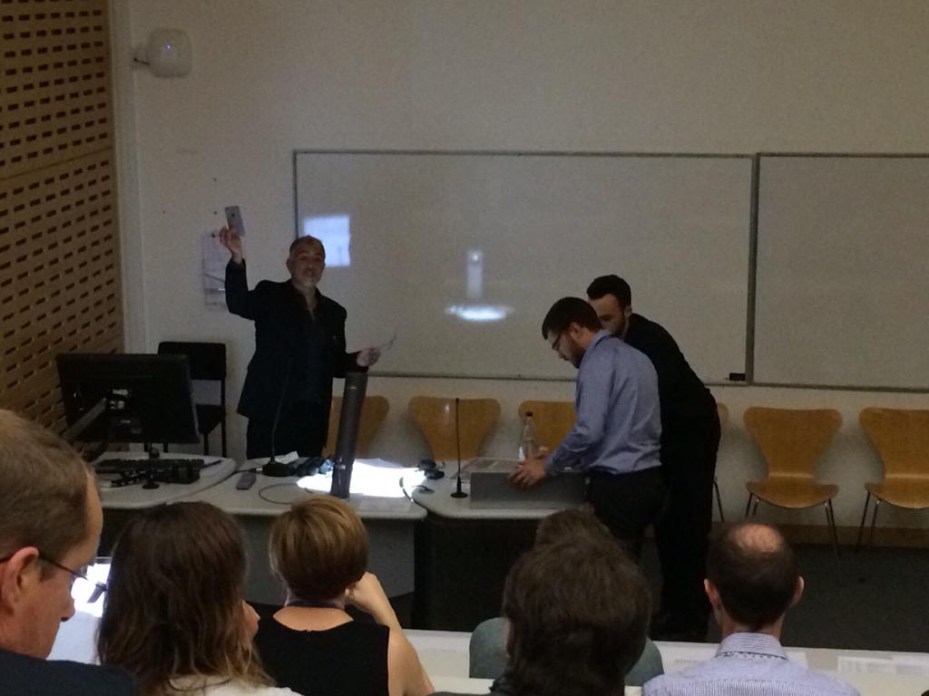 longitude_prize's tweet photo. @imperialcollege Prof Chris Tamazou shows how a chip can sequence DNA. #antibioticresistance @ProfDNA http://t.co/jFnADugUQR