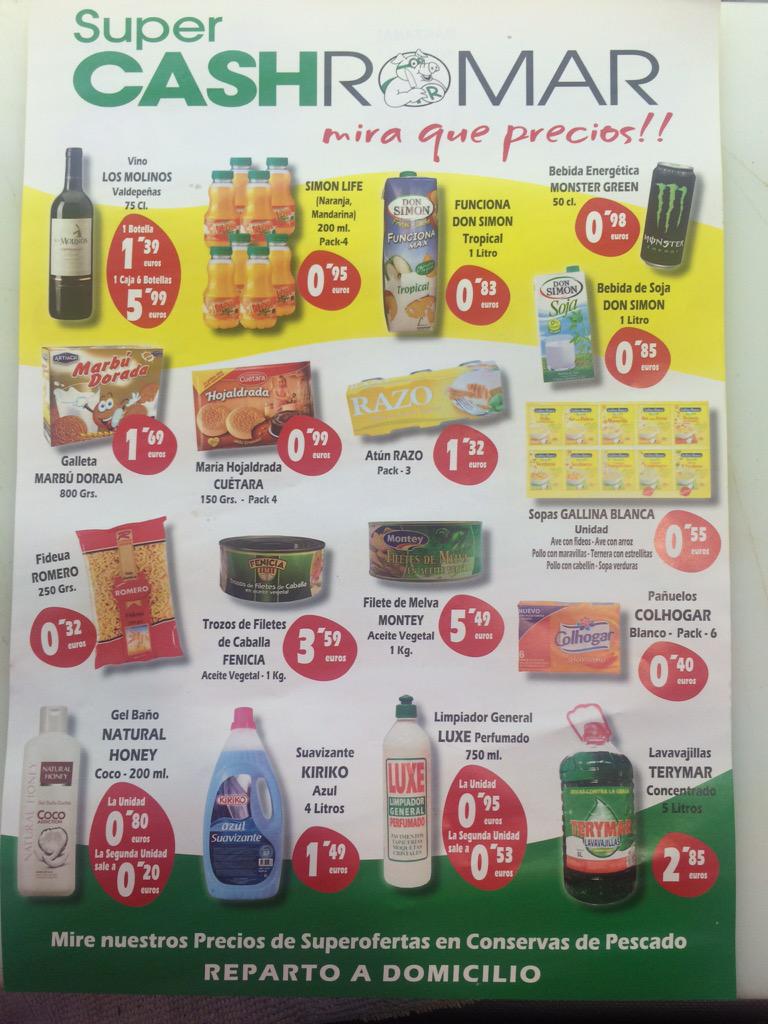 SuperCashRomar's tweet photo. La vuelta al colé en @SuperCashRomar del 25 al 11 de octubre Mira que precios !!! http://t.co/x9pPFZDlPH
