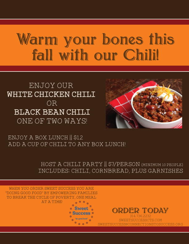 MeredithCTS's tweet photo. Warm your bones... @DoGoodFoodSTL #chili #catering #cookies #fall @katCTS http://t.co/nzEhFWYleO