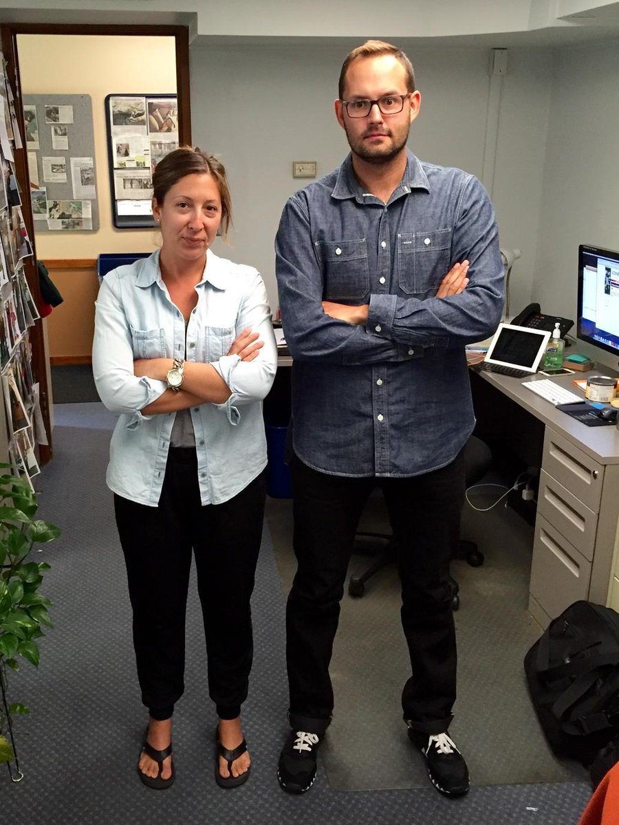 Who wore it better? @AdamInCLE or @daniellegarbo? #officetwinning #meaninjean