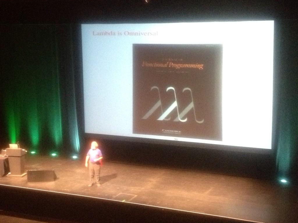 tsclausing's tweet image. "Many of you use languages that were invented and not discovered. And you can tell!" - @PhilipWadler #strangeloop