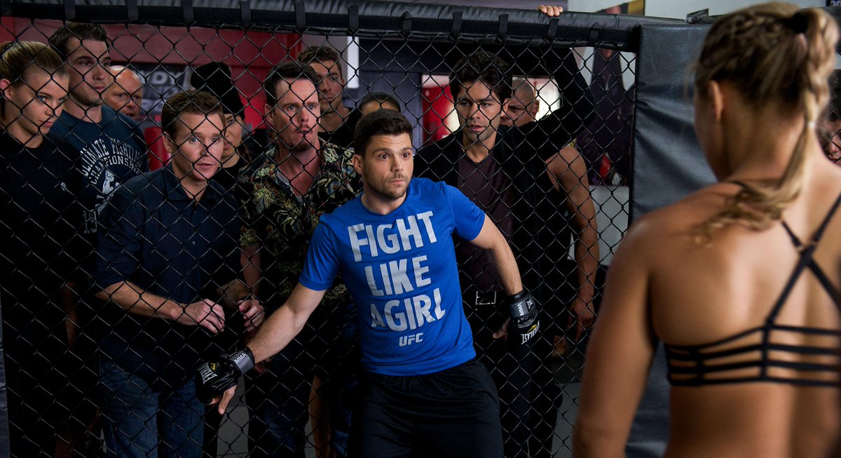 entouragemovie's tweet photo. How long would you last in the ring with @RondaRousey? #entouragemovie http://t.co/x6HPypbF53