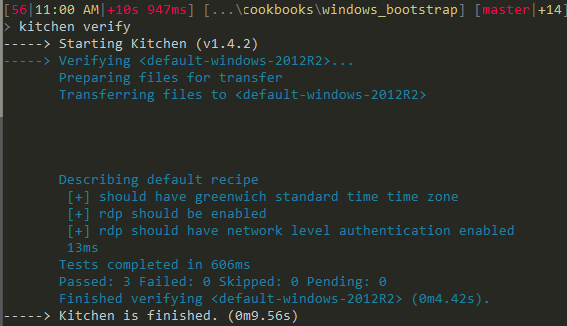 matthodge's tweet photo. Yay! @chef, @vagrantup, #berkshelf, @kitchenci and @PSPester playing nice on #Windows.Thx for your blog @mwrockx :) http://t.co/hsF4nKnpeK