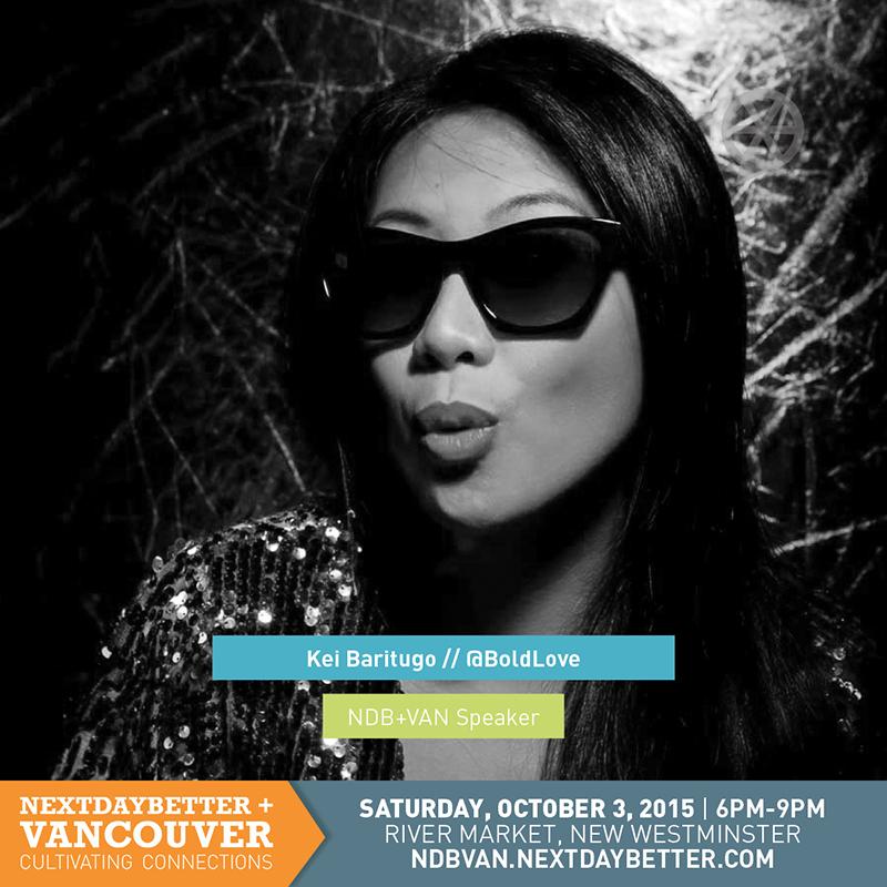 NextDayBetter's tweet photo. Kei Baritugo is founder of @BoldLove, a PR agency for #Vancouver innovators. #ndbVan RSVP: http://t.co/ibABsKi8Qq http://t.co/bJsB1M30UH