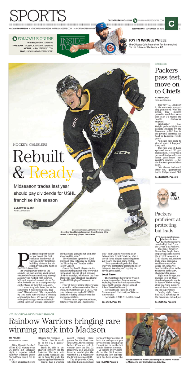 DSM_Studio's tweet photo. "Rebuilt &amp; Ready": Sept. 23 @GreenBaySports design by @AtBatedBreath: http://t.co/xOVz3QXSHC