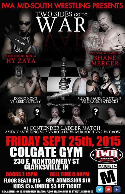 IWAMidSouth's tweet photo. Doors at 7:15, Bell at 8 tonight at the Colgate Gym! Last show on our road to 19th Anny! http://t.co/ADt8QOkMhJ http://t.co/sGSANlzsab
