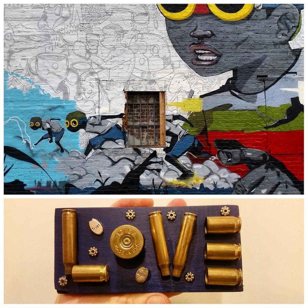 scooterbeth's tweet photo. DROP 1of3 LOVE in a hood near u #fafatl #recycledwood #recycledbullets #freeartfriday #freeartmovement #weloveatl http://t.co/ZOlkPJso3m