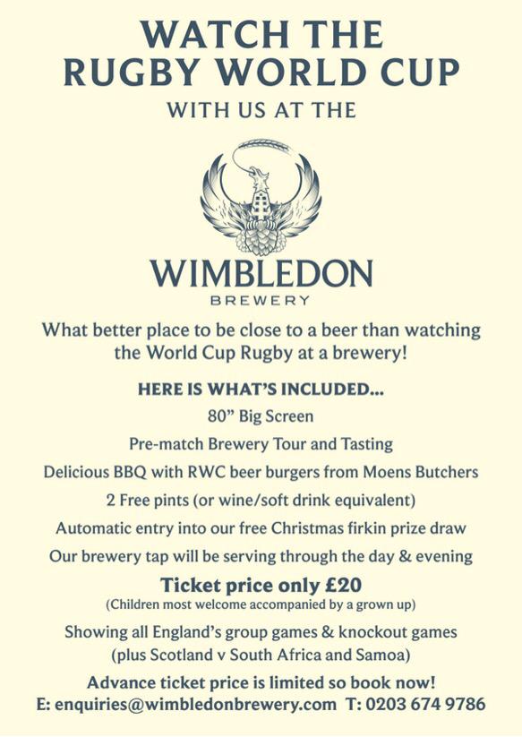 Another #RWC2015 <a href="/rugbyworldcup/">Rugby World Cup</a> sold out <a href="/WimbledonBrew/">Wimbledon Brewery</a> for tomorrow's <a href="/EnglandRugby/">England Rugby</a> game v <a href="/WalesRugby/">WalesOnline Rugby</a>. Can't wait!
