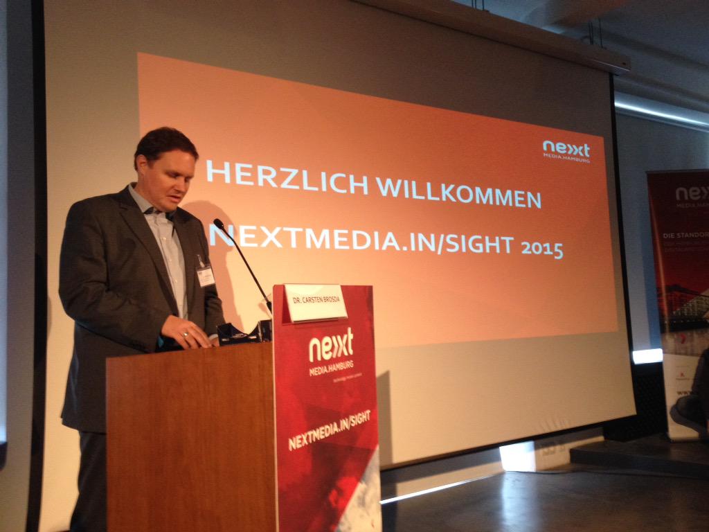 NextMediaHH's tweet photo. Dr. Carsten Brosda begrüßt die Speaker und Teilnehmer. ^f3 http://t.co/sRLn8pfUgT