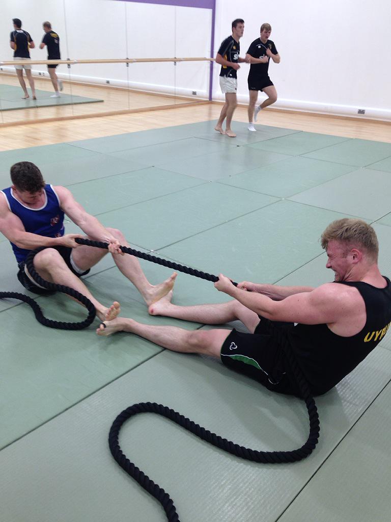 UYRUFC's tweet photo. A bit of wrestling for preseason fitness with @_robpt http://t.co/0t1y454lI2