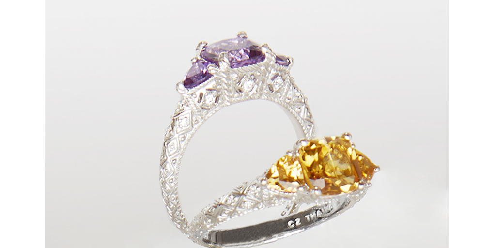 Free shipping and handling on these sterling three stone gemstone rings. Shop bit.ly/qvc_fb for more!