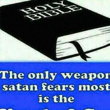 likkleyoung1's tweet photo. #theonlyweapon that Satan fears an always will surrender di fight #bible. http://t.co/N7qvPsKvQv