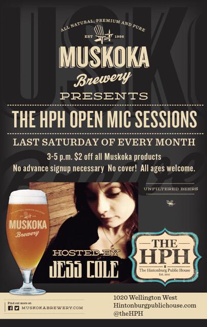 MuskokaScott's tweet photo. Saturday 3pm open mic @theHPH with @JessColeMusic, at night Halfcocked &amp; Lonesome take the stage @Wellington_End http://t.co/YAzbaqa24n