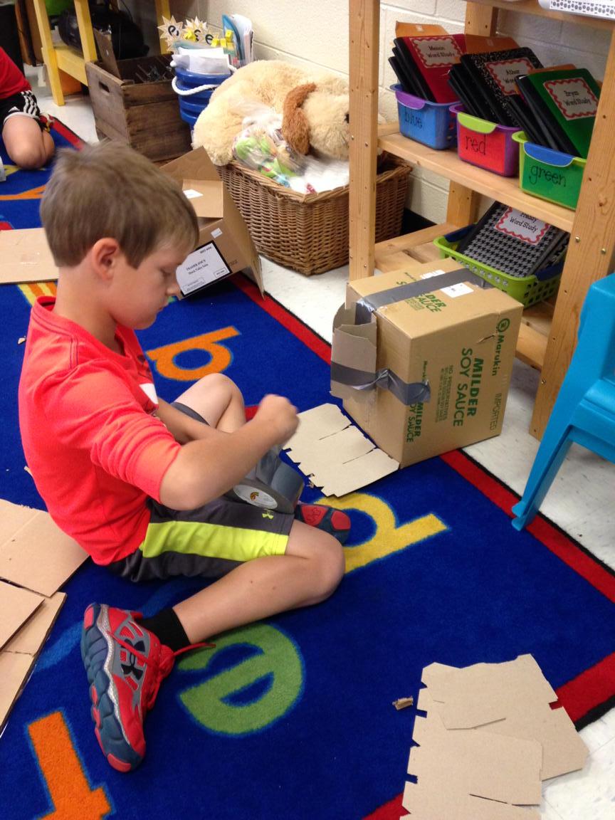 artfulmom's tweet image. So it begins! #cardboardchallenge @CaleElementary @pammoran