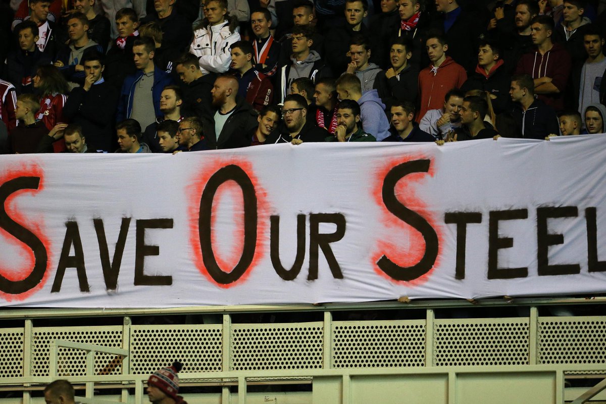 Boro's tweet photo. The Boro squad will be wearing 'Save Our Steel' t-shirts to warm-up in this Sunday. http://t.co/LiT4TX14XW #UTB http://t.co/gdC7aPn5Cl