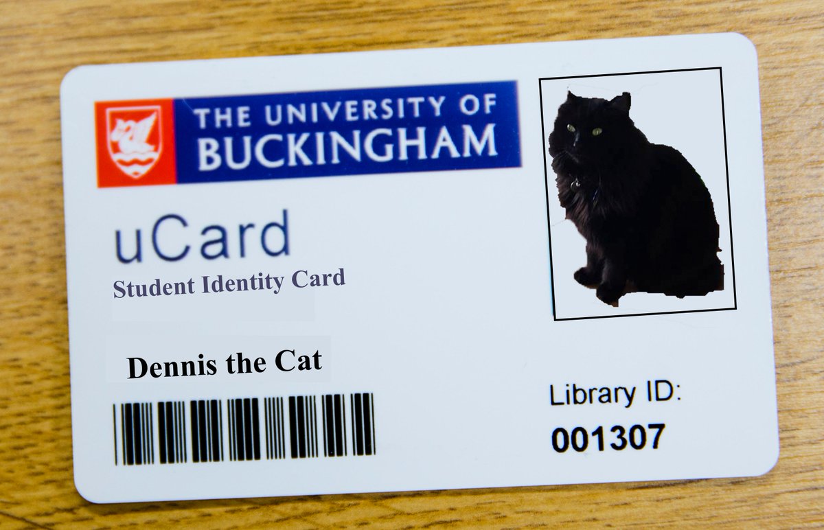 UniOfBuckingham's tweet image. After touring our campus for quite some time, Dennis has finally decided to join us to study MarCATing. #freshers2015