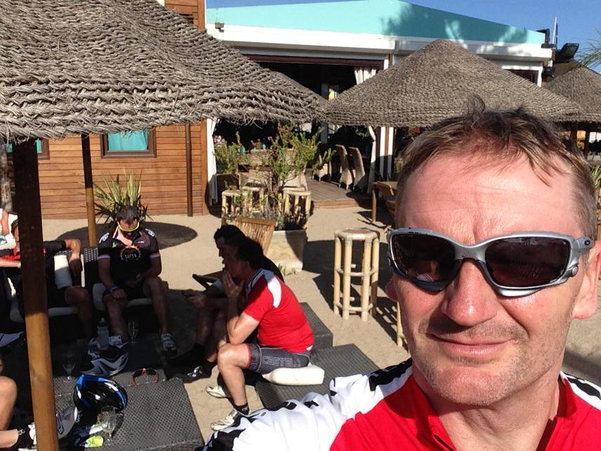 Life's a beach.
Only the short ride in to Nice tomorrow.