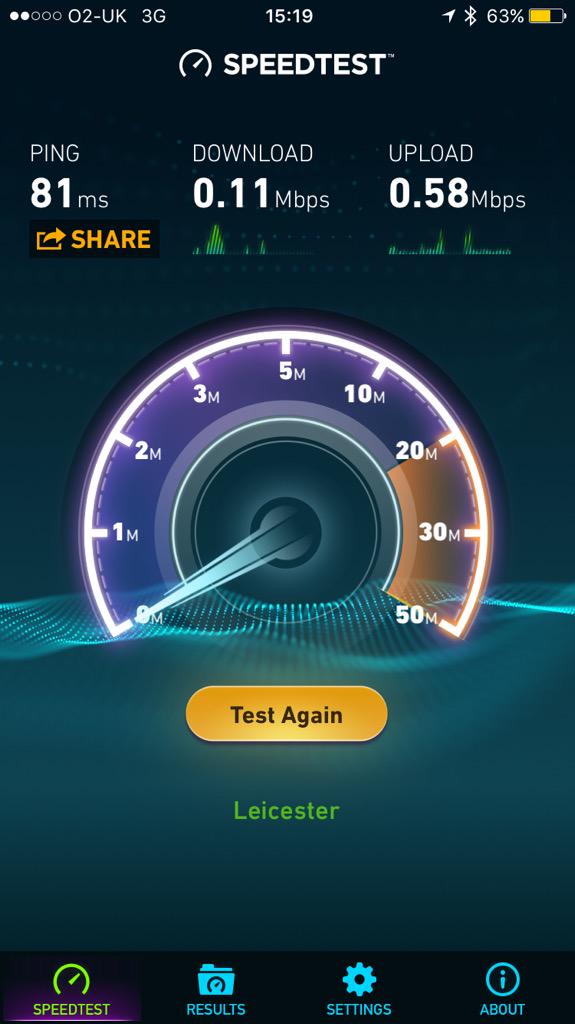 Stuey3D's tweet image. @O2 so does #iPhone6sOnO2 magically solve your ridiculously shite network speeds? #IDontThinkSo